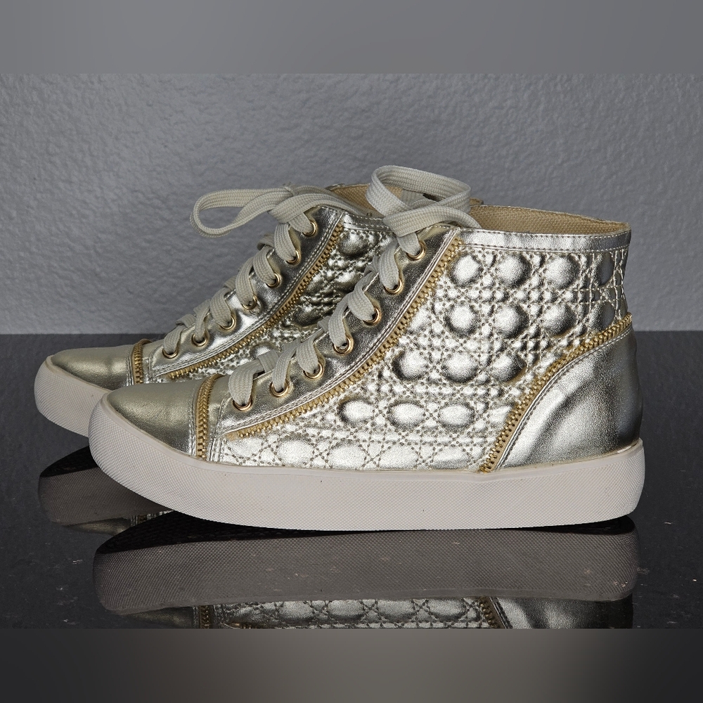 MACHI Gold High Top Sneakers Size: 6.5